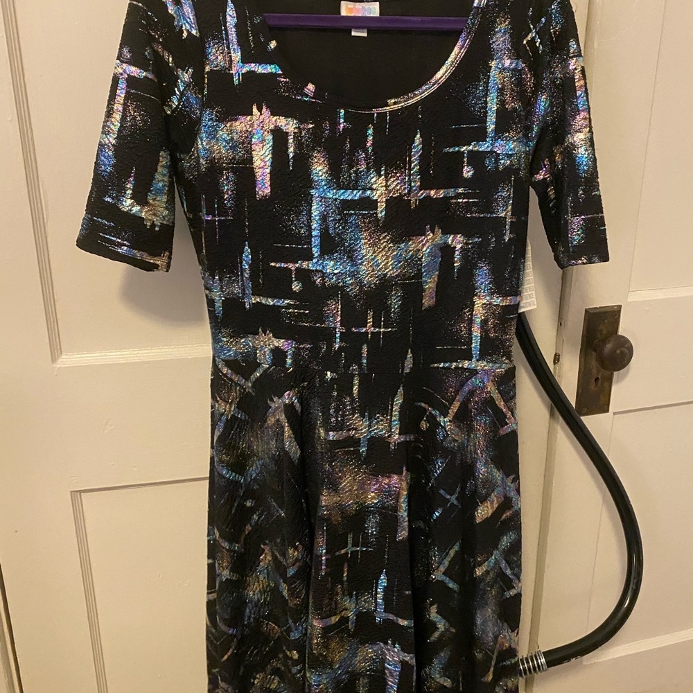 Lularoe Nicole black metallic